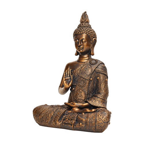 Sitzende buddha figur mit - sitzende, buddha-figur