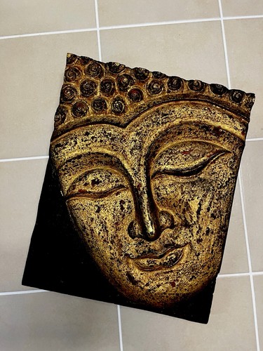 Buddha wandrelief aus holz - wandrelief,
