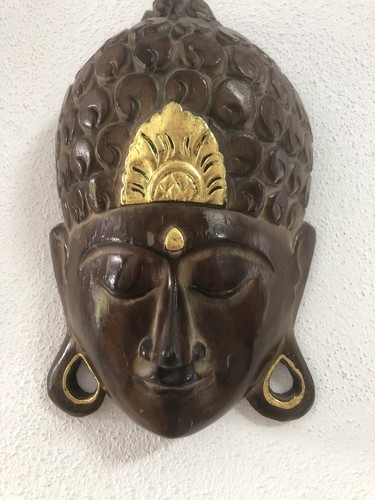 Buddha kopf holz maske - -,