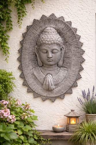 Xxl buddha wandrelief - buddha, massiver