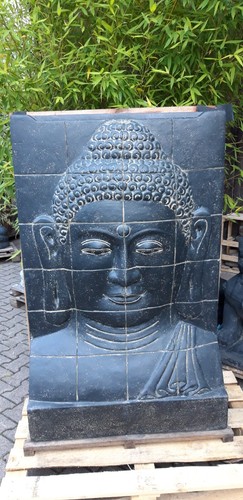 Buddha kopf brunnen relief - ,