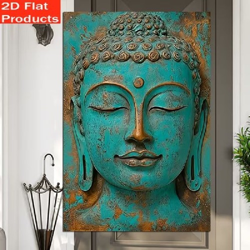 Blechschild buddha gesicht - blechschild,