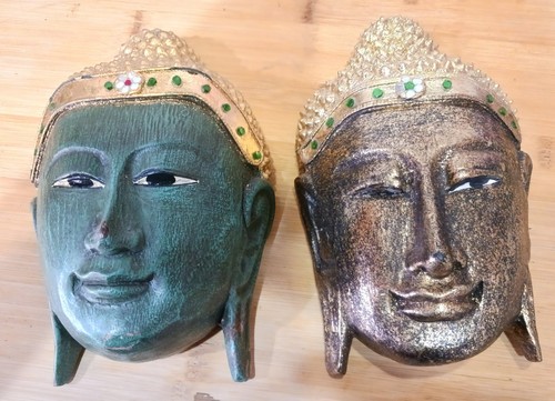 Buddha wandrelief masken - buddha, wandrelief,