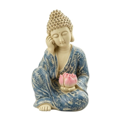 Buddha figur mit lotusblume - buddha-figur,