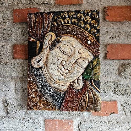 Buddha kopf relief - buddha,